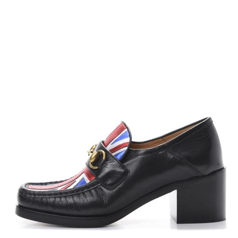 gucci union jack shoes|GUCCI Lambskin Union Jack Horsebit Loafer Pumps 36.5.